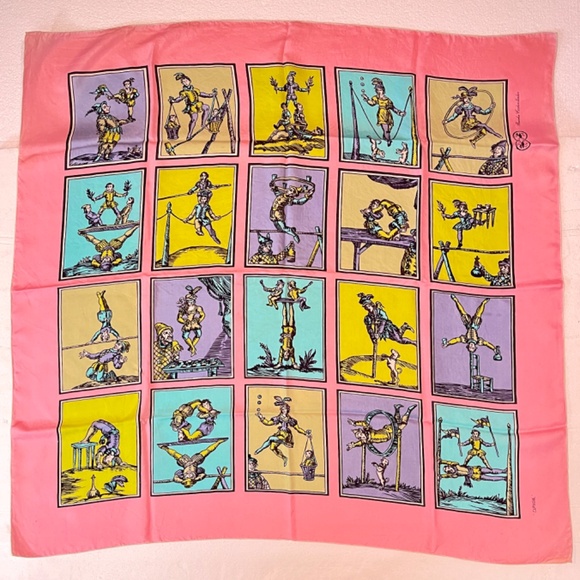 Brooke Cadwallader Carnival Mid-Century Era Silk Scarf, 1947-1950 - Picture 4 of 13